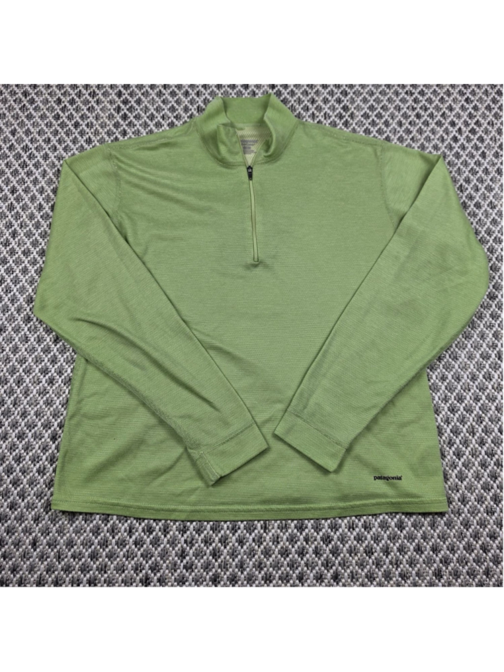 Patagonia Capilene Baselayer 1/4 Zip Womens Small Green Made In USA